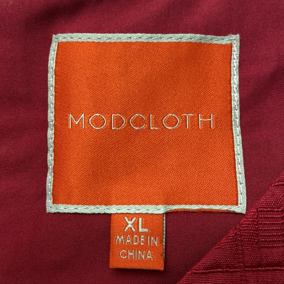 NWT Modcloth So Sixties Scarlet Princess Line Textured Pleated Sleeveless - Picture 4 of 7